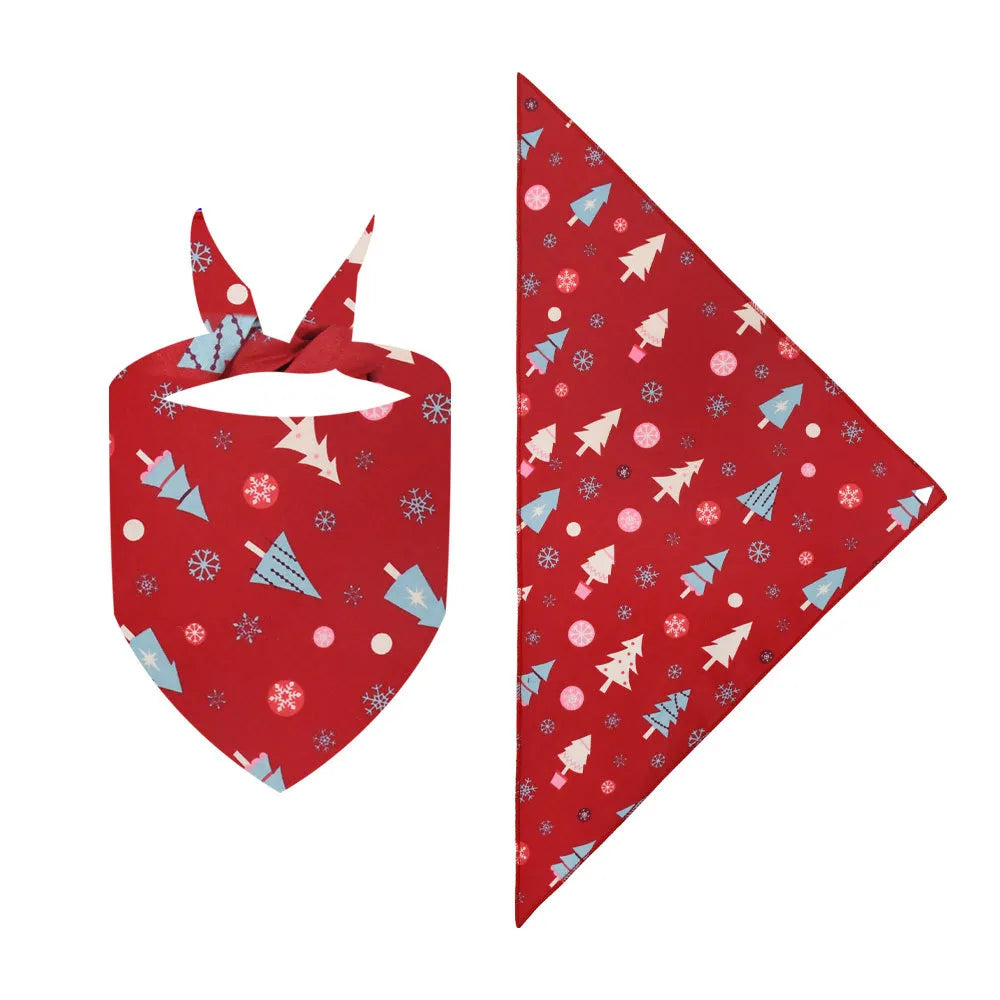 Light red Christmas pet bandana with festive look