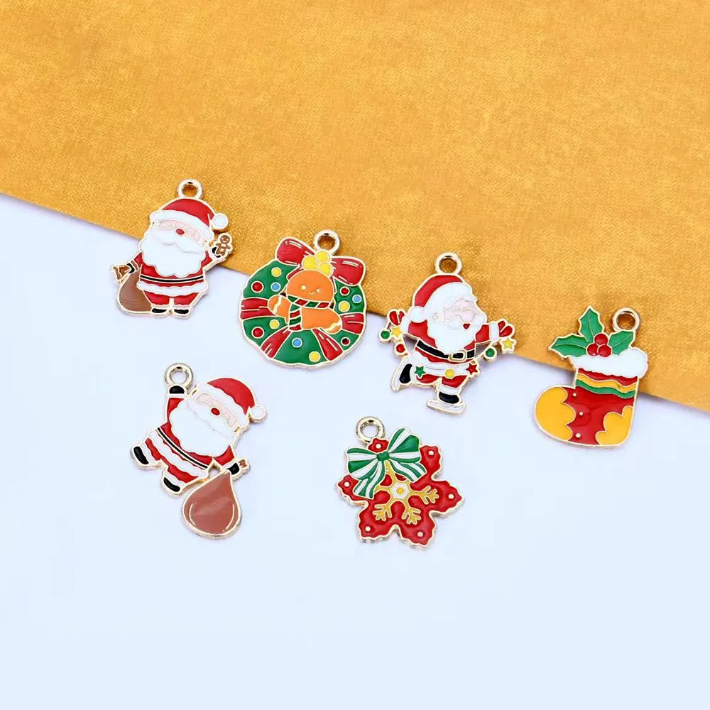 Assorted Christmas pet collar charms with festive designs