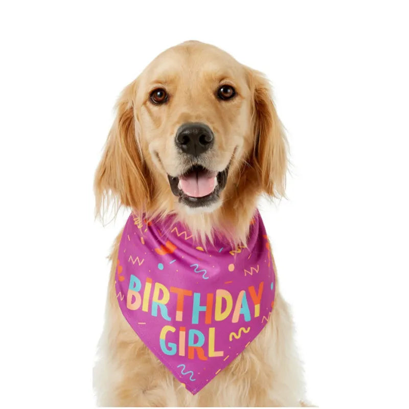 Pink birthday bandana for dogs