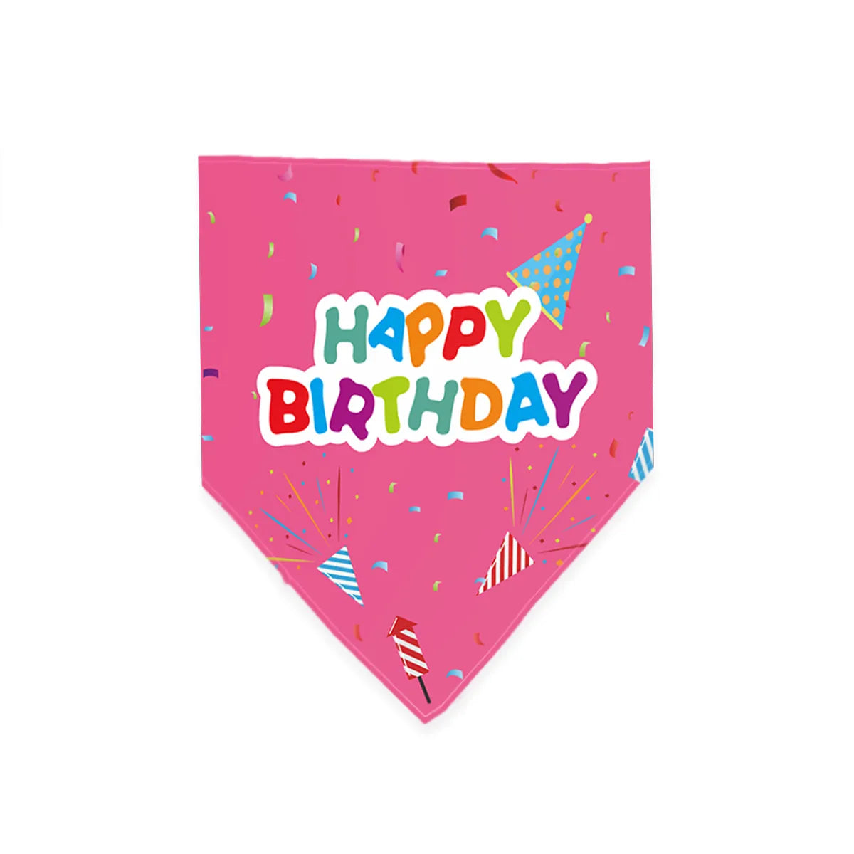 Pink “Happy Birthday” triangle bunting banner