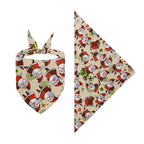 Brown Christmas pet bandana with holiday prints