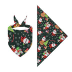 Dark green Christmas pet bandana with seasonal design