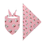 Pink Christmas pet bandana with holiday designs