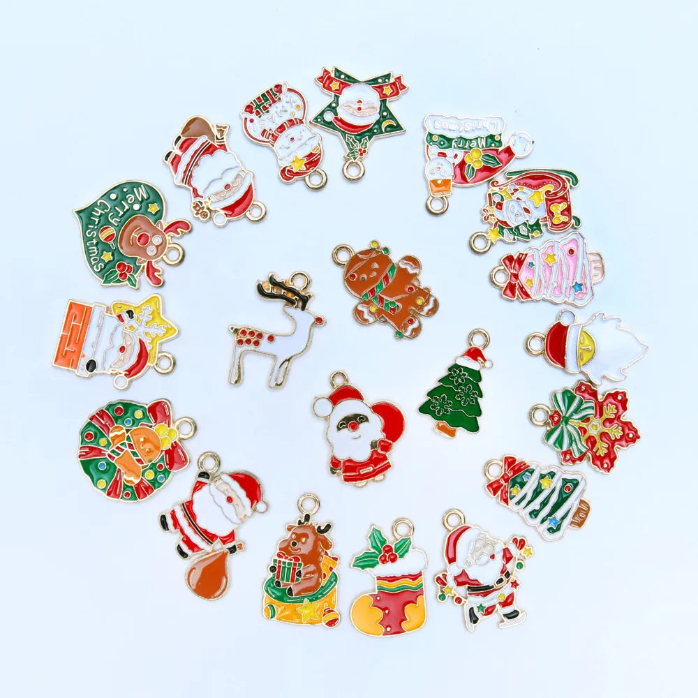 Circular display of Christmas pet collar charms