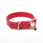 Red pet collar with waving Santa Claus charm