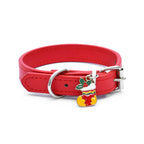 Red pet collar with Christmas stocking charm