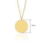 Pet face necklace pendant size chart showing diameter measurement.
