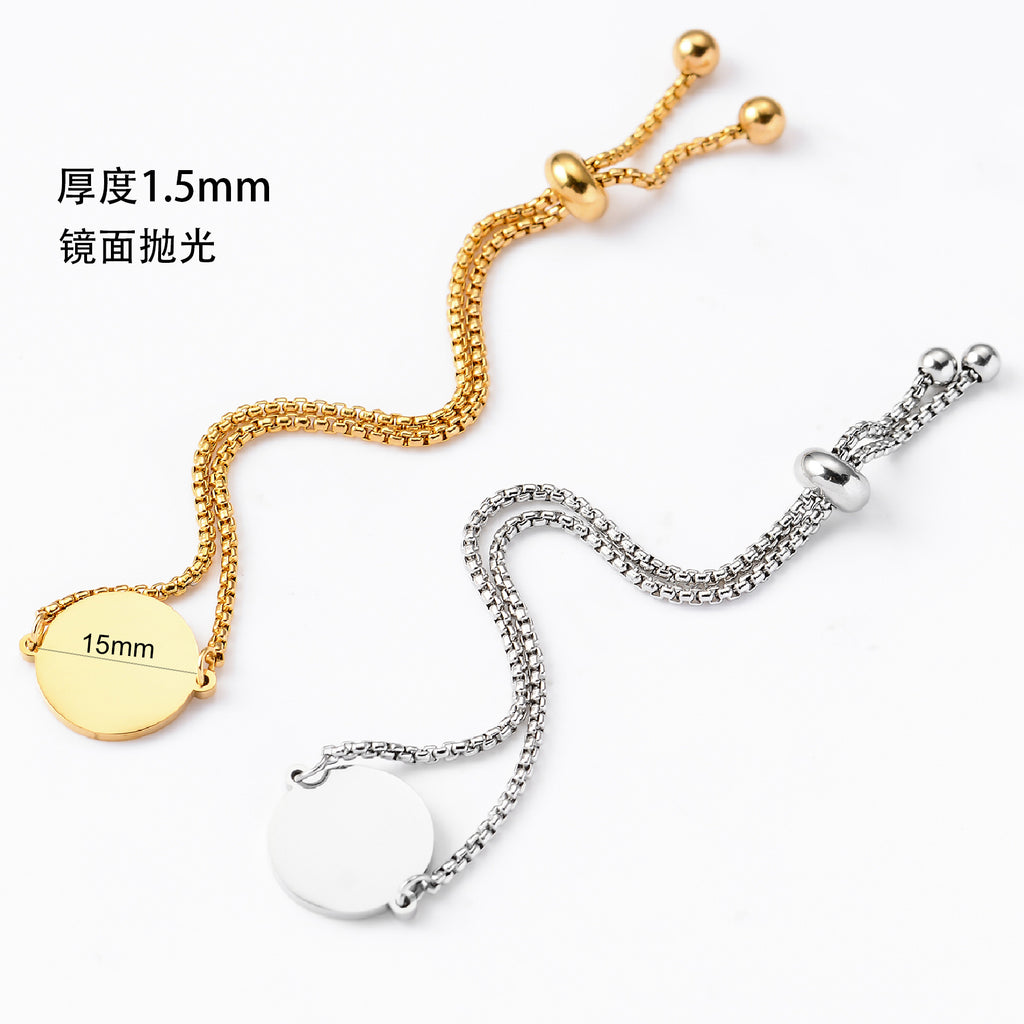 Dimension diagram showing size details of custom pet face bracelet.
