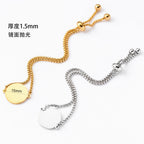 Dimension diagram showing size details of custom pet face bracelet.
