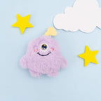 Purple plush one-eyed pet toy with playful style
