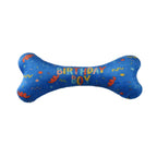 Blue bone plush toy for dogs