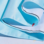 Detail view of blue dog birthday bandana