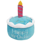 Blue birthday cake plush toy for pets