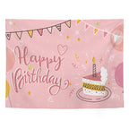 Blush pink happy birthday wall backdrop