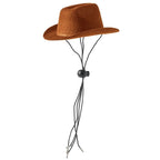 Brown cowboy hat for pets with adjustable chin strap