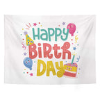 Colorful confetti birthday backdrop tapestry