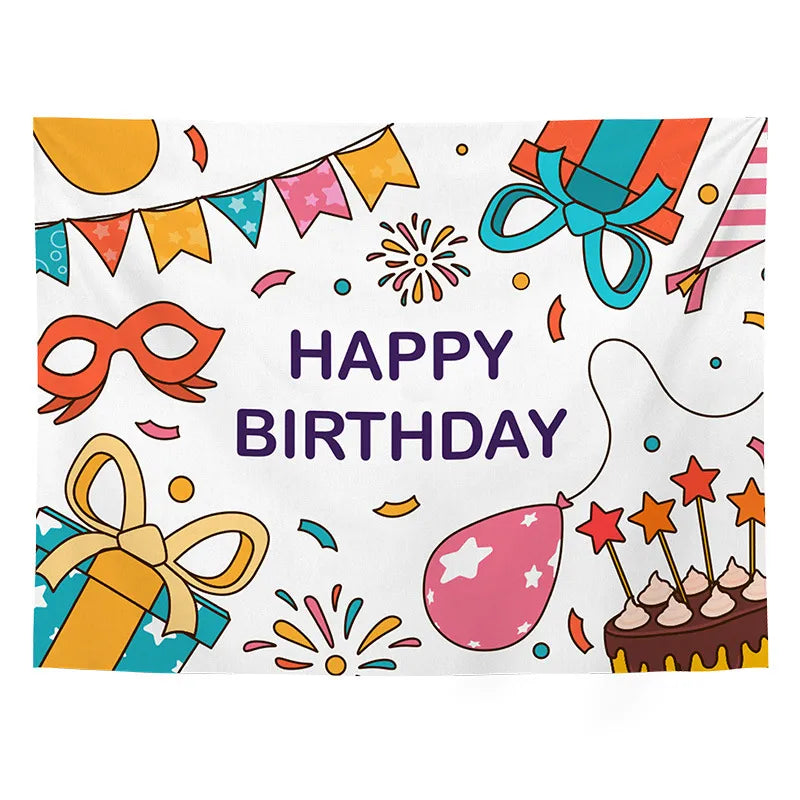 Party elements happy birthday wall backdrop