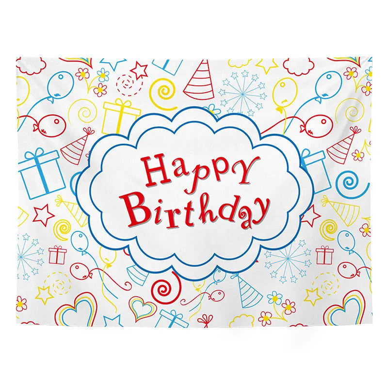 Pastel illustration happy birthday backdrop