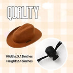 Close-up detail of brown cowboy hat for pets