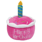 Pink birthday cake plush toy for pets