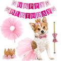 Pink birthday bunting banner and crown accessories set