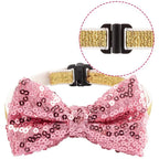 Pink sequin bow tie for pet birthday party