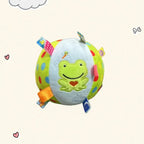 Frog design plush squeaky ribbon ball for pets

