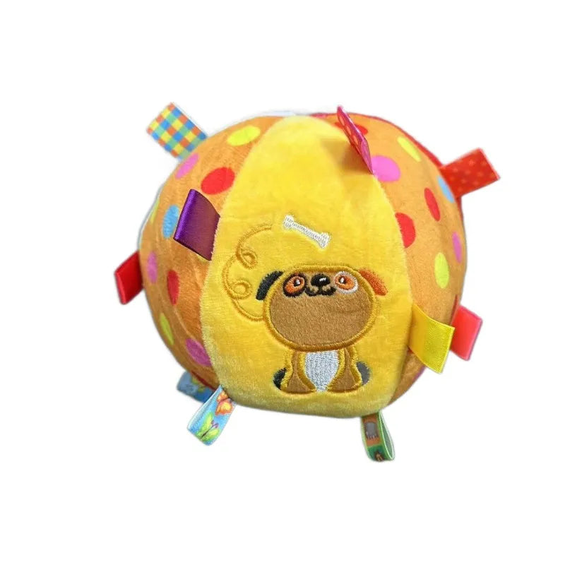 Mixed plush squeaky ribbon balls for pets
