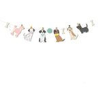 Cute dog pull flower banner for birthday decorations