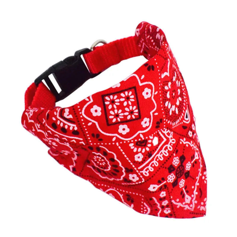 Red western-style bandana bib for pets