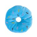 Blue squeaky plush donut toy for dogs
